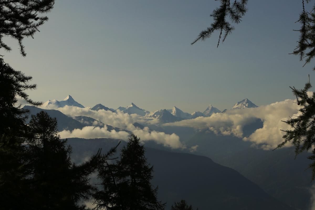 Weisshorn, Zinalrothorn, Obergabelhorn, Matterhorn, Dent Blanche